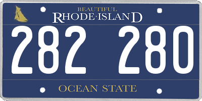 RI license plate 282280