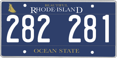 RI license plate 282281