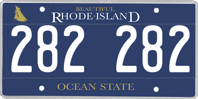 RI license plate 282282