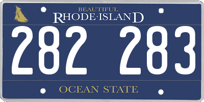 RI license plate 282283