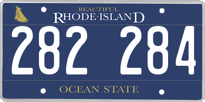 RI license plate 282284