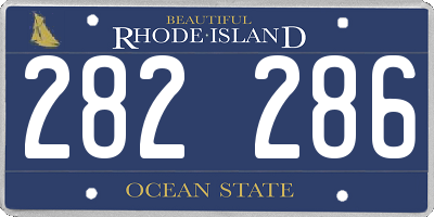 RI license plate 282286