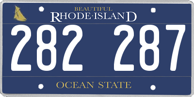 RI license plate 282287