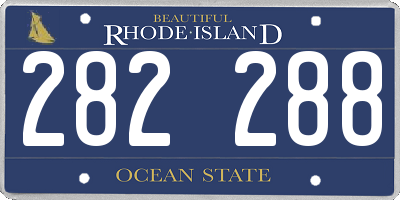 RI license plate 282288