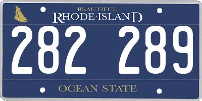 RI license plate 282289
