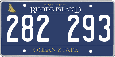 RI license plate 282293