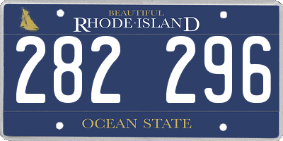 RI license plate 282296