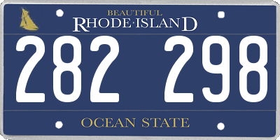 RI license plate 282298