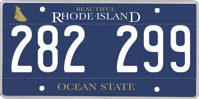 RI license plate 282299