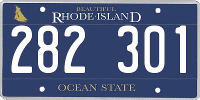 RI license plate 282301