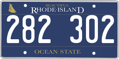 RI license plate 282302