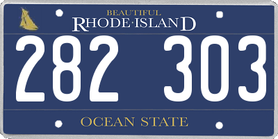 RI license plate 282303