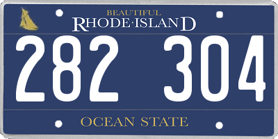 RI license plate 282304