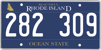 RI license plate 282309