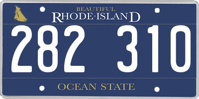 RI license plate 282310