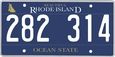 RI license plate 282314