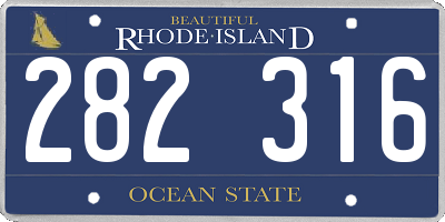 RI license plate 282316