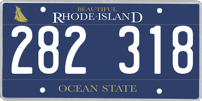 RI license plate 282318