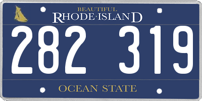 RI license plate 282319