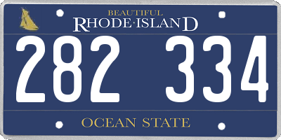 RI license plate 282334