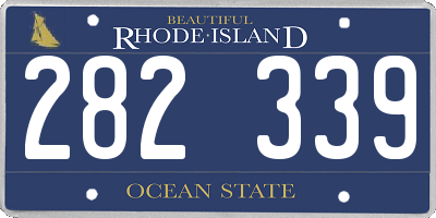 RI license plate 282339