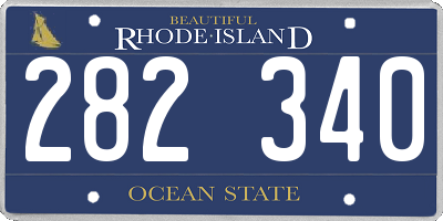 RI license plate 282340