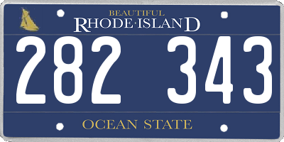 RI license plate 282343