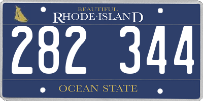 RI license plate 282344