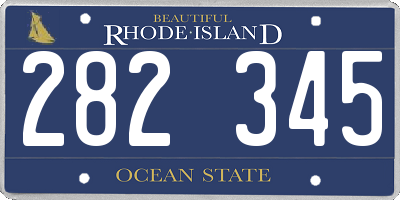 RI license plate 282345
