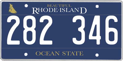 RI license plate 282346