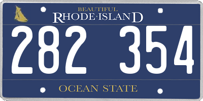 RI license plate 282354