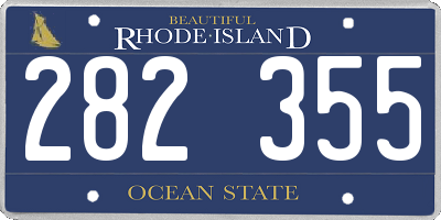 RI license plate 282355