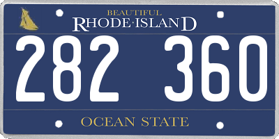 RI license plate 282360