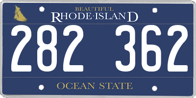 RI license plate 282362