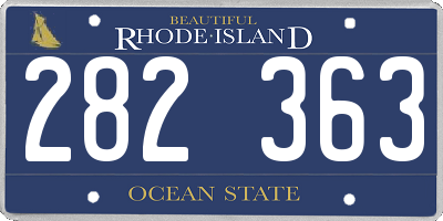 RI license plate 282363