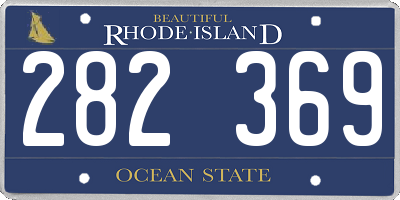 RI license plate 282369