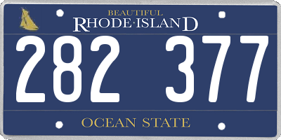 RI license plate 282377