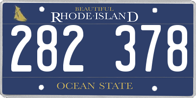 RI license plate 282378