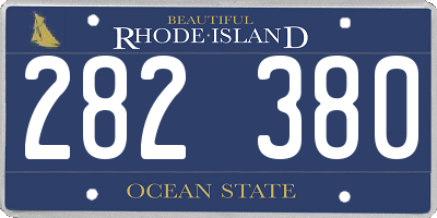RI license plate 282380