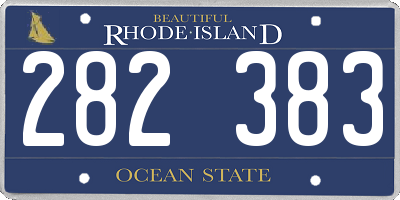RI license plate 282383