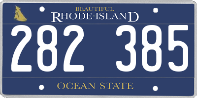 RI license plate 282385