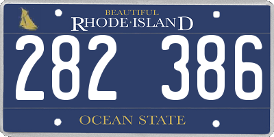 RI license plate 282386