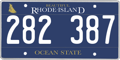 RI license plate 282387