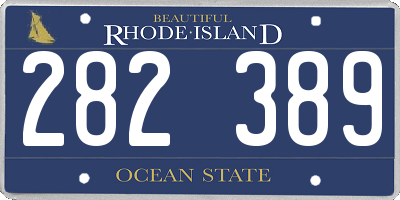RI license plate 282389