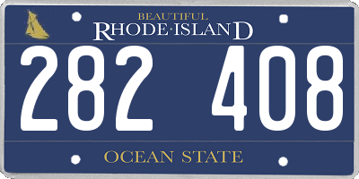 RI license plate 282408