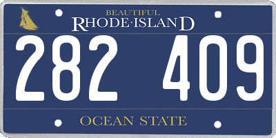 RI license plate 282409