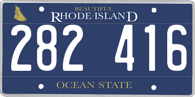 RI license plate 282416