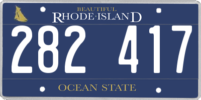 RI license plate 282417