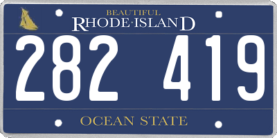 RI license plate 282419