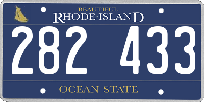 RI license plate 282433